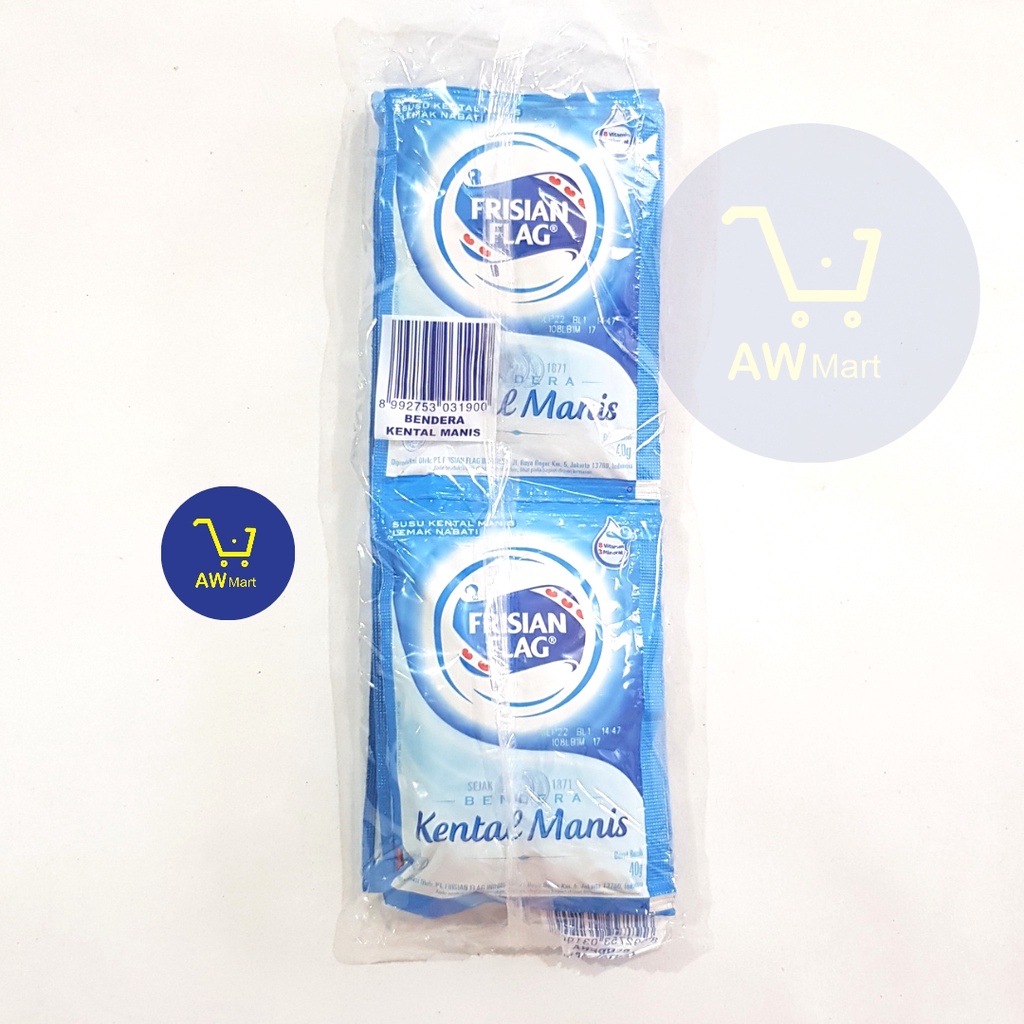 SUSU KENTAL MANIS FRISIAN FLAG SACHET RENCENG (6 SACHET X 40 GRAM) - SKM &amp; COKLAT - SUSU BENDERA KENTAL MANIS