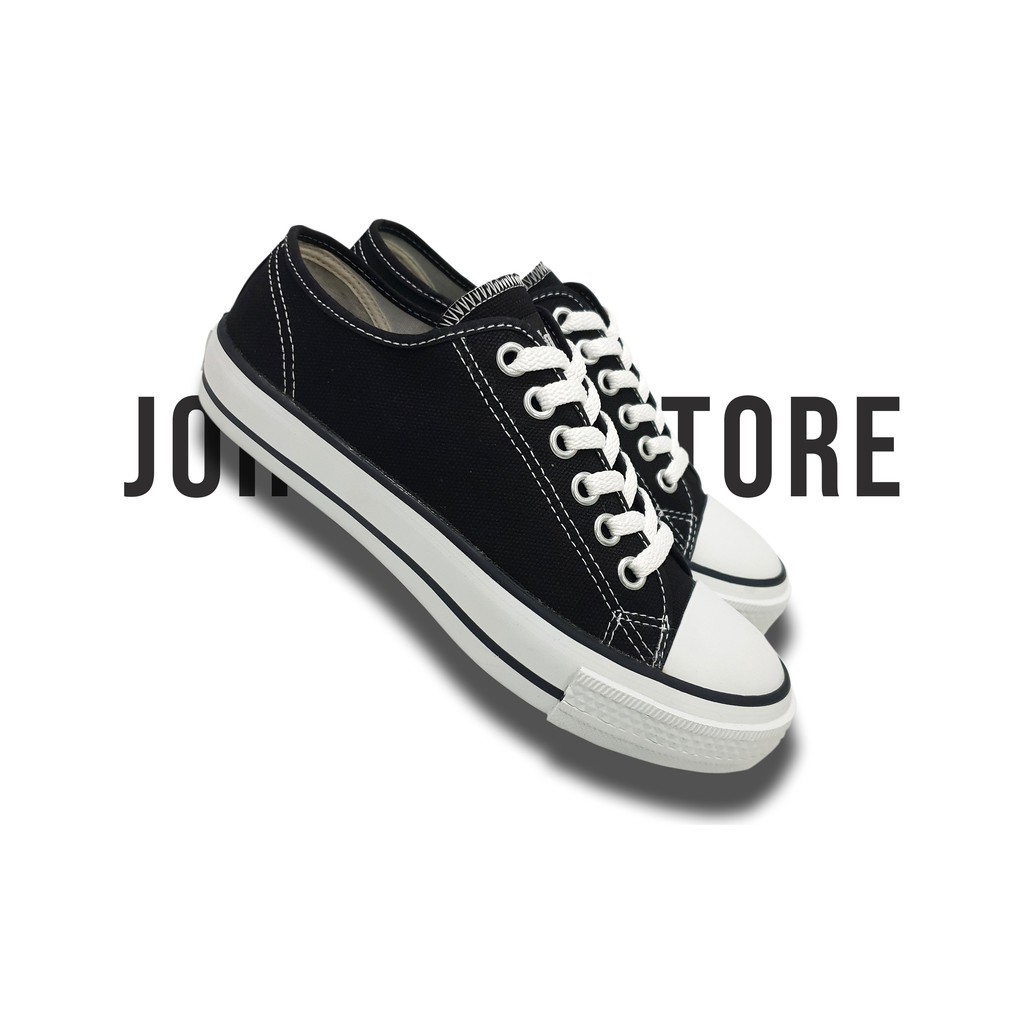 Sepatu Johnson Basic Low Cut - Black White