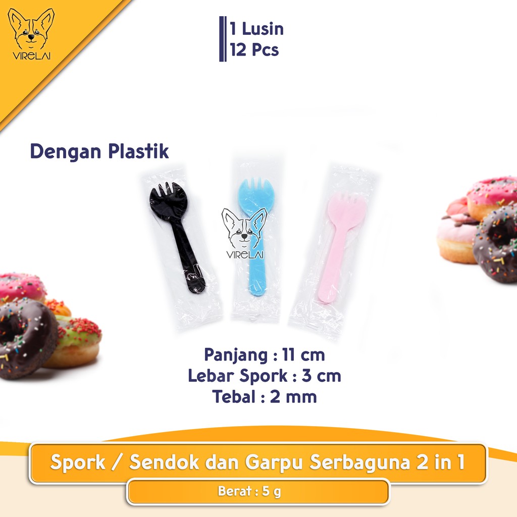 Sendok model garpu untuk buah dan kue Spork