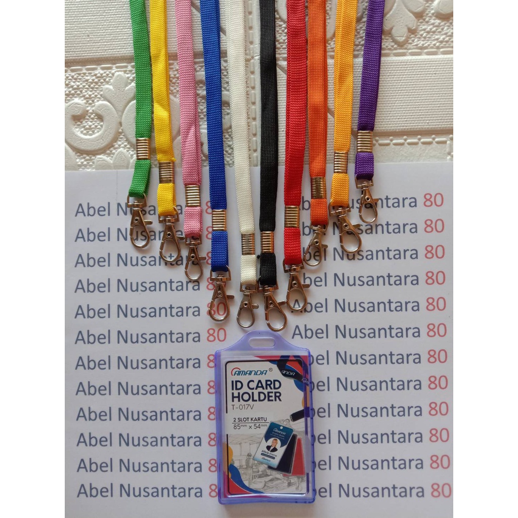 

Paket Tali Kait Besi + ID Card 2 Sisi Karet Amanda