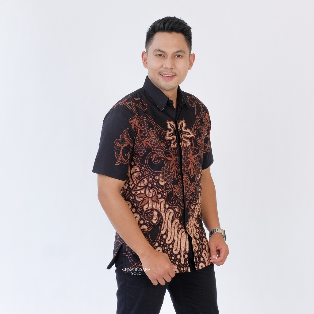 BIMASETYA PENDEK Kemeja Batik Pria Full Furing Bahan Katun Primisima