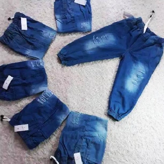  CODE DF420 celana  anak  joger denim sobek  jeans jins 