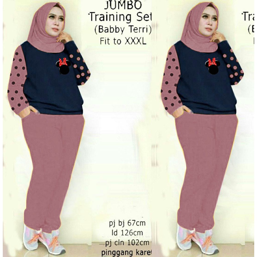 INDOBEST STELAN MIMI / PAKAIAN SET WANITA JUMBO XXXL 3XL 4XL SUPER BIG SIZE