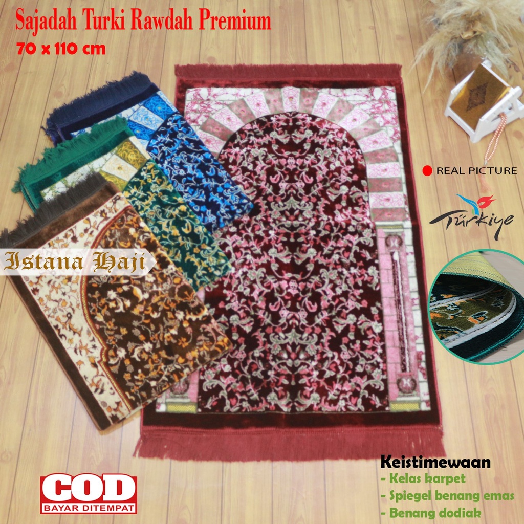 Sajadah Premium Tebal Sejadah Turki Motif Rawdah