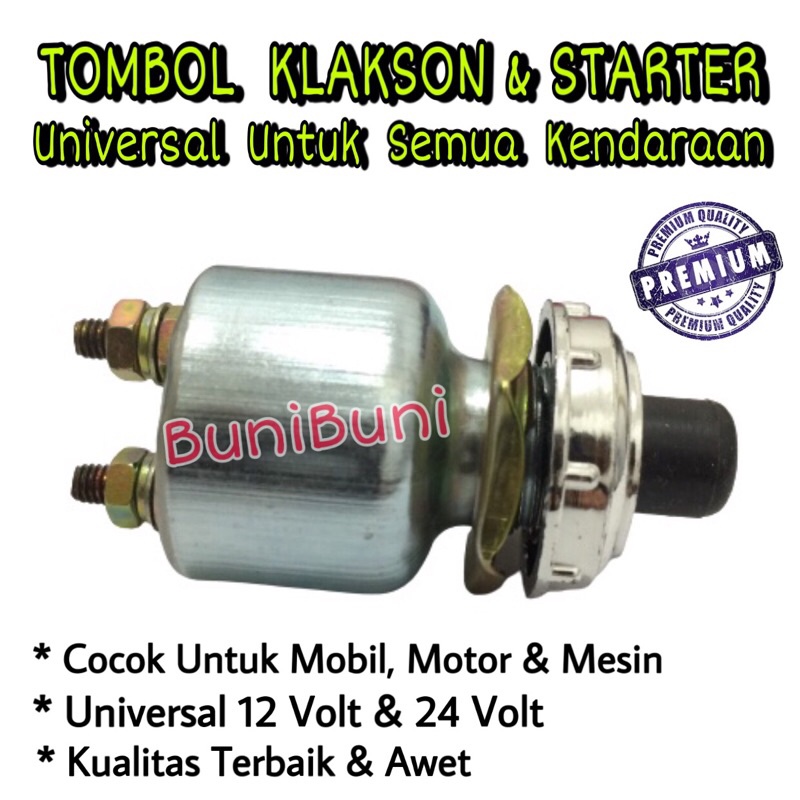 Saklar / Switch / Tombol Untuk Klakson &amp; Starter / Stater Mobil &amp; Motor Universal 12V / 24V - JK260