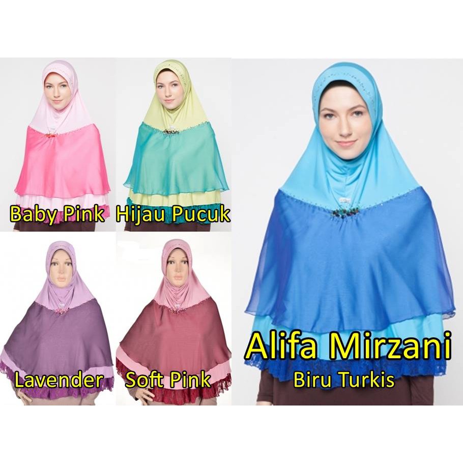 ALIFA MIRZANI / Jilbab Pesta Instan Panjang Bergo Hijab Syari