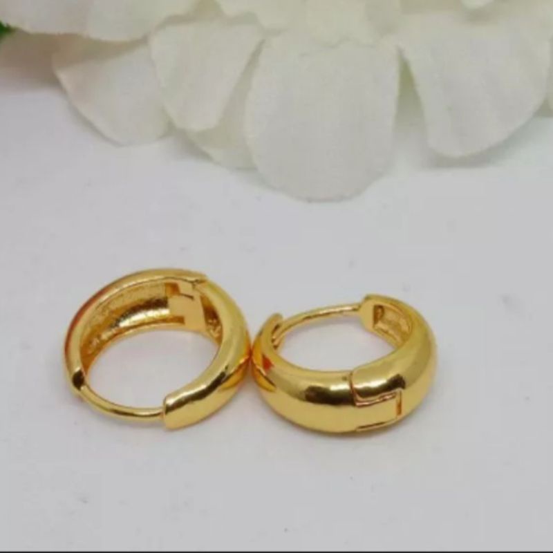 ANTING JEPIT POLOS DEWASA TITANIUM GOLD ASLI ANTI LUNTUR DAN KARAT