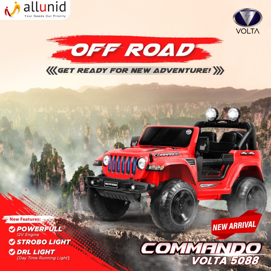 Mainan Anak Mobil Aki Jeep Commando - Maenan VOLTA 5088 - SHP TOYS