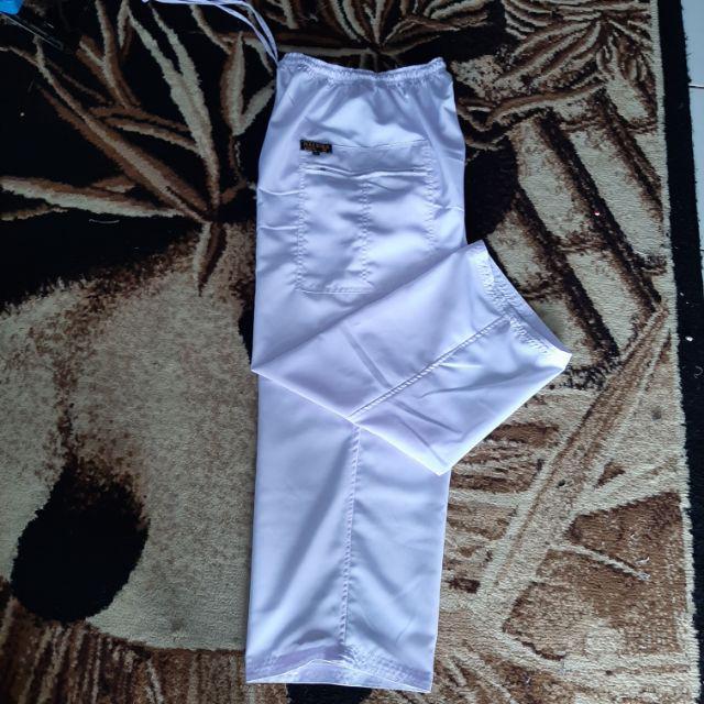 MAEDINA Celana Pangsi Komprang Panjang Dewasa Polos Ukuran S M L XL-putih
