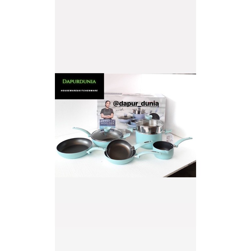 Panci set supra teflon 9pcs pastel edition