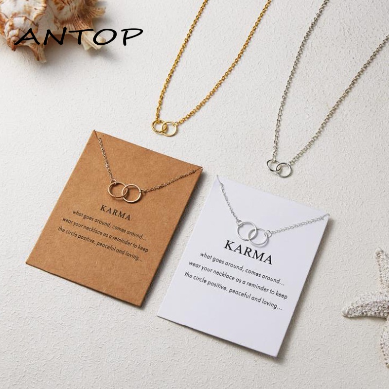 Korea Fashion Titanium Steel Kalung Rantai Klavikula Bulat Emas Gaya Retro ANTOP