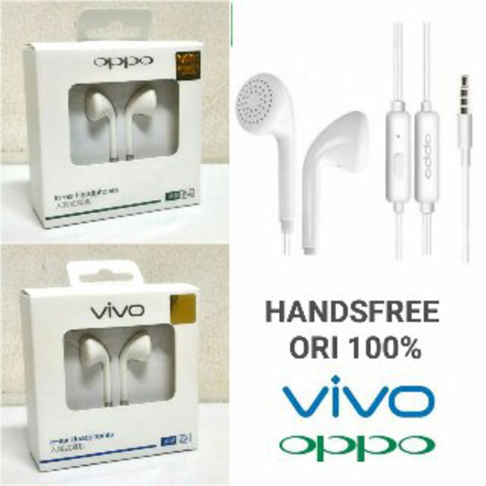 Headset Vivo Oppo Original 100% Earphone  Handsfree Headphone