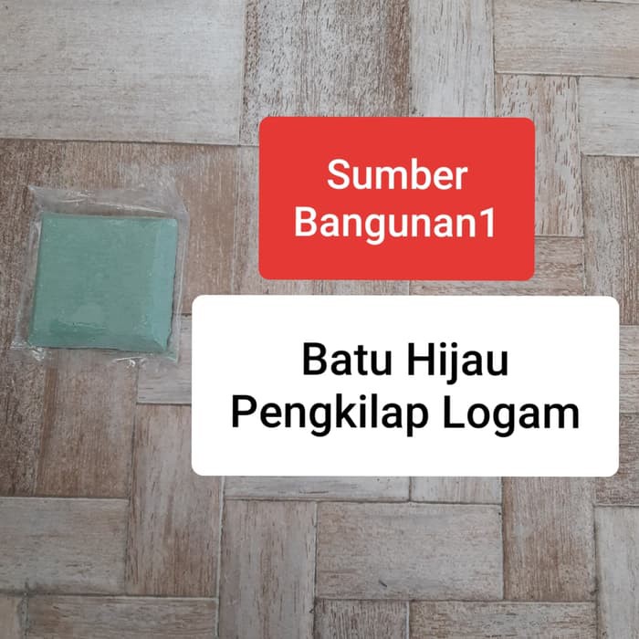 Batu Hijau Pengkilap Logam Krom Stainless