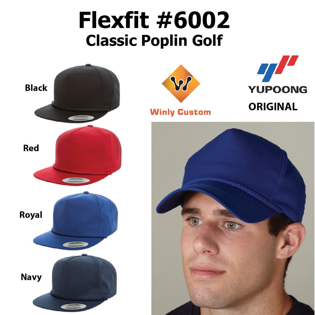 Topi Pria Yupoong Flexfit Classic Poplin Golf 6002 ORIGINAL