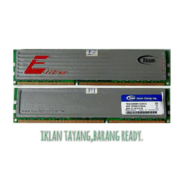 Team Elite Ram PC 1x DDR3 4GB 1333Mhz PC10600