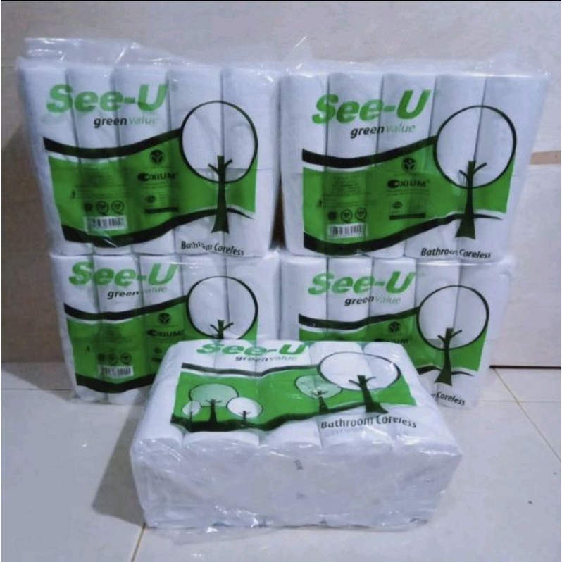 tissue roll coreless see-u, tisu see u roll, tissu seeu roll