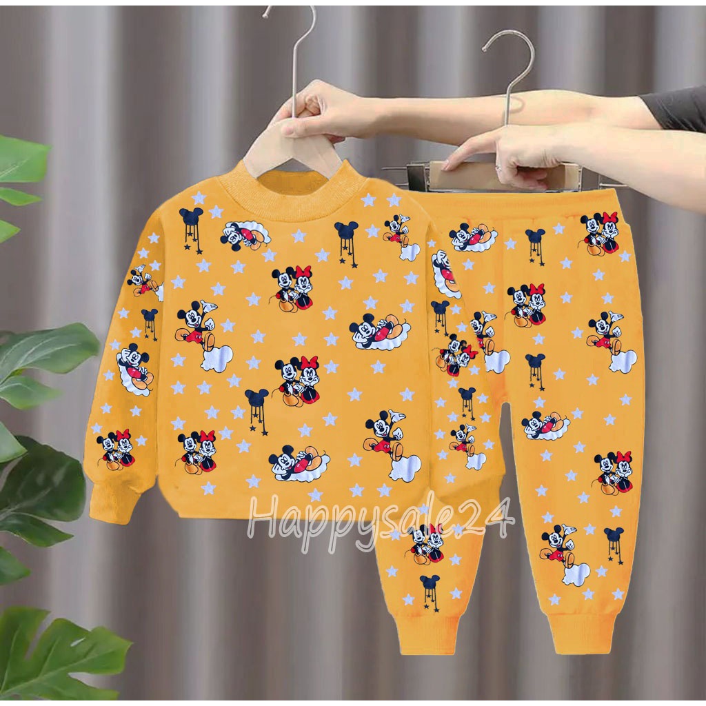 PROMO-SETELAN ANAK BAJU ANAK PIYAMA KAOS ANAK 1-5 TAHUN SETELAN MIKY KUNING SETELAN ANAK PEREMPUAN BAJU ANAK PEREMPUAN PAKAIAN ANAK PEREMPUAN SET BAJU ANAK TERLARIS