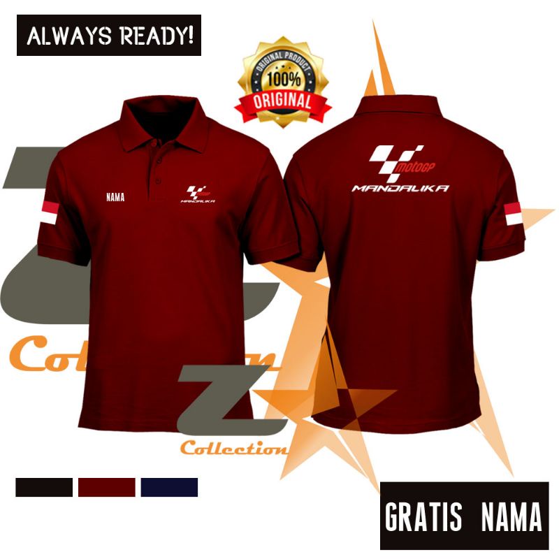 KAOS POLO MOTOGP / KAOS MOTOGP MANDALIKA / KAOS POLO DEWASA