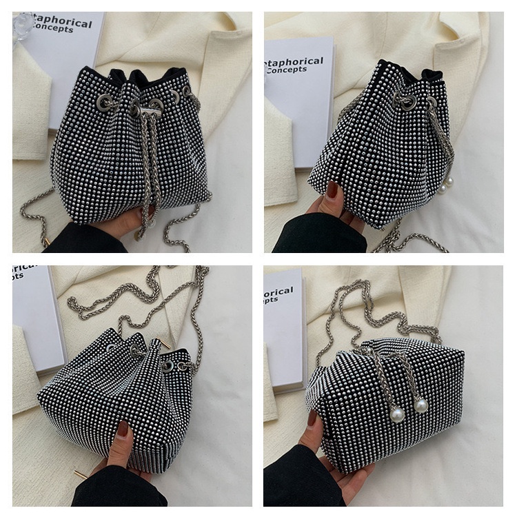 Bucket Bag Wanita Import - Tas Selempang Wanita Bling Bling Import Terbaru Fashion Korea - Tas Pesta Kondangan Mewah Kekinian [T09]