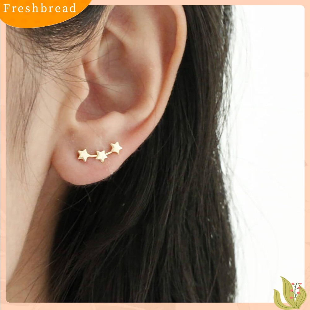 [Fresh] 1 Pasang Anting Tusuk Motif Bintang Kecil Elegan untuk Wanita / Pesta / Hadiah