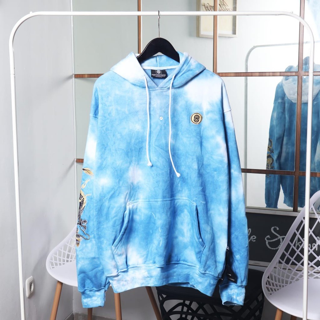 JAKET SWEATER HOODIE BSTR DRAGON BLUE TIE DYE UNISEX PREMIUM QUALITY