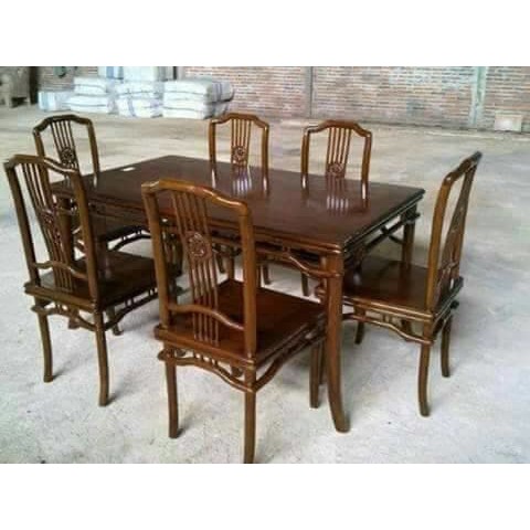 meja makan hongkong kayu jati mebel jepara