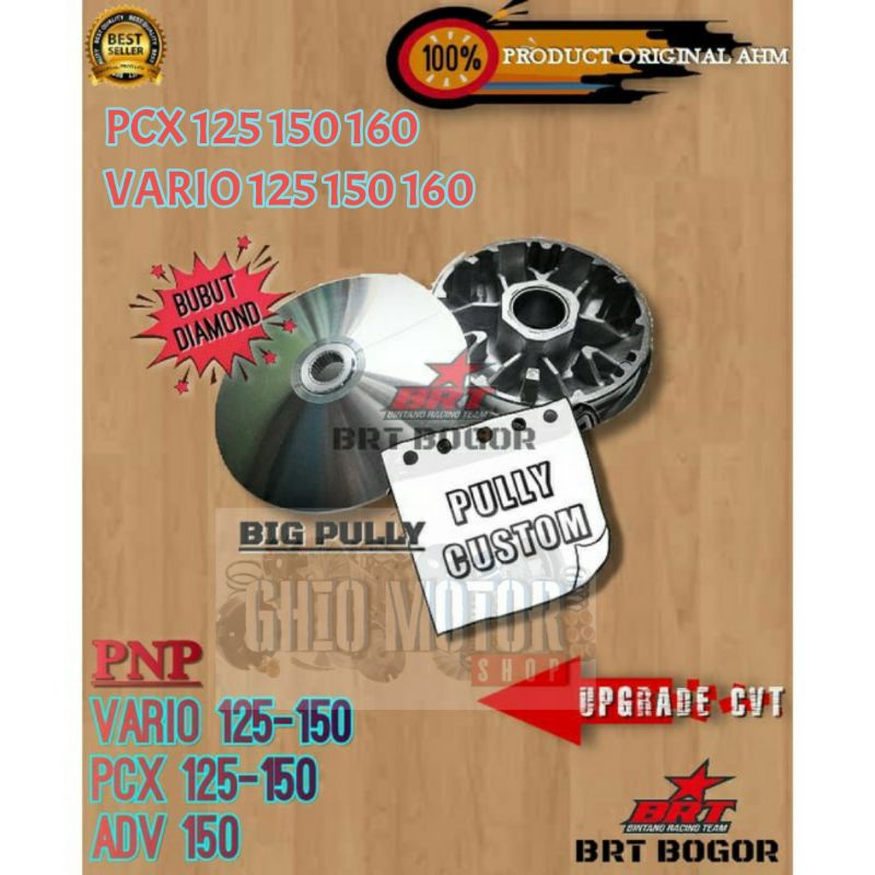 PULLY RUMAH ROLLER COSTUM VARIO 125 PCX 150 VARIO ADV 150Rumah Roller Pully Pulley Custom  ( HIGH QUALITY) BIG PULLEY VARIO 125 150 PCX 125 150 /Vario 125 OLD KZR VARIO NEW VARIO KEYLES  PCX 150 ADV 150 Rumah roller bubut kipas pcx PCX 160 Ghio motor shop