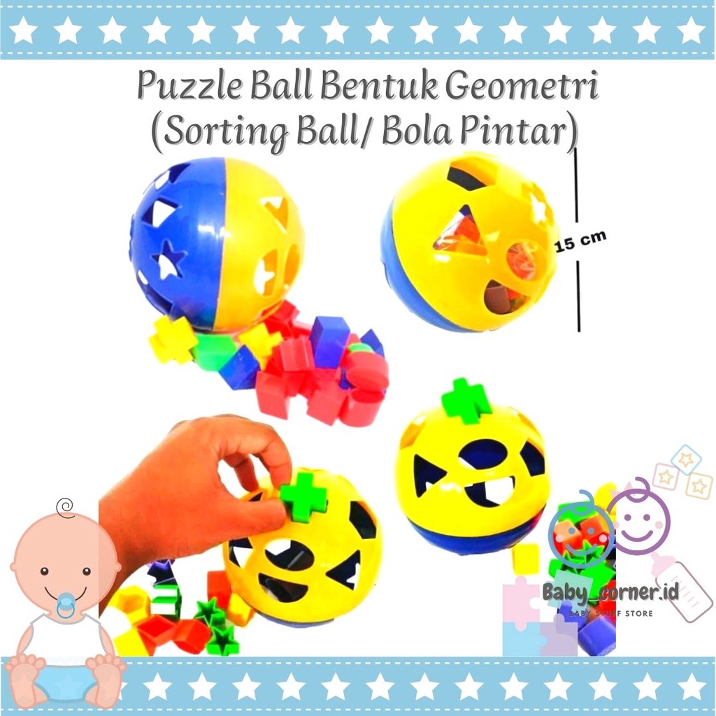 Mainan Edukatif edukasi anak Bola Puzzle ball bentuk geometri | sorting ball | Bola Pintar| Mainan Sensori Anak
