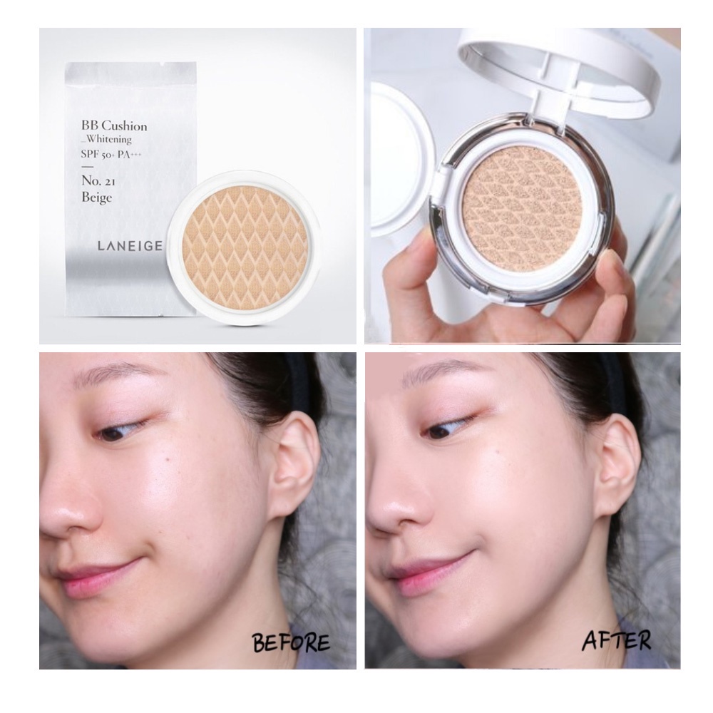 [Complete]LANEIGE BB Cushion Whitening SPF50+ PA+++(Case + Isi + Puff) NO.13 IVORY / NO.21 BEIGE