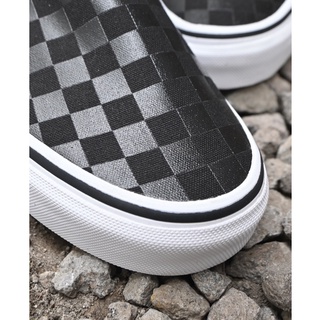 VANS ORIGINAL SLIP-ON CHECKERBOARD BLACK BLACK #5