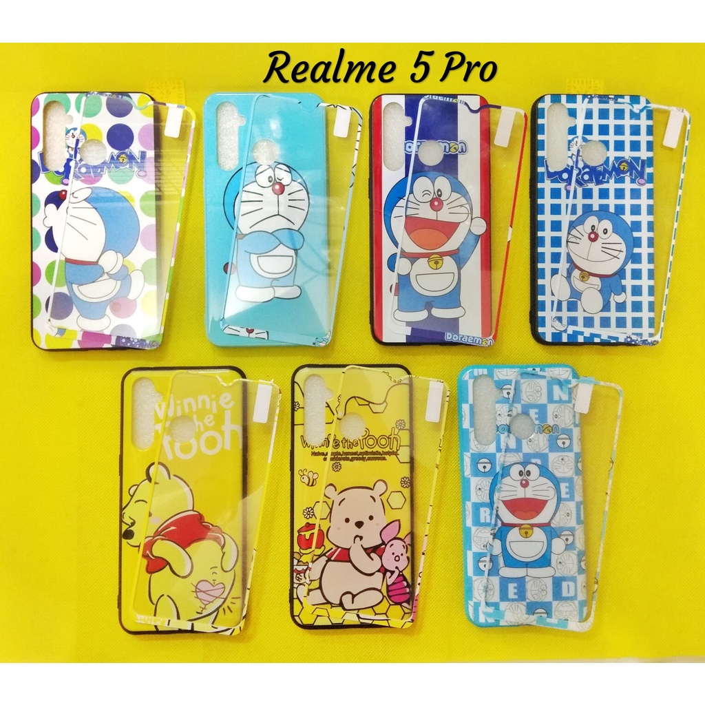 Case Gambar Free Tempered Glass Realme 5 / 5I / 5 Pro / 3 Pro / C2