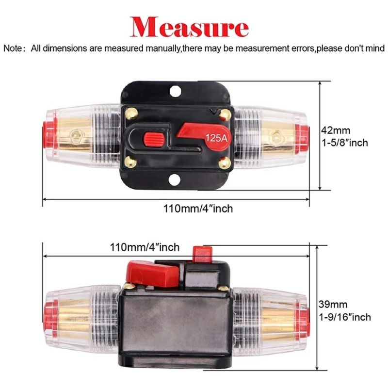 Fuse DC 12V-24V 30A Circuit Breaker Reset Sekering Audio Solar Panel