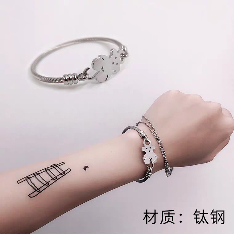 Jepang dan Korea gaya Harajuku style gelang in double lapisan titanium steel gelang pria dan wanita