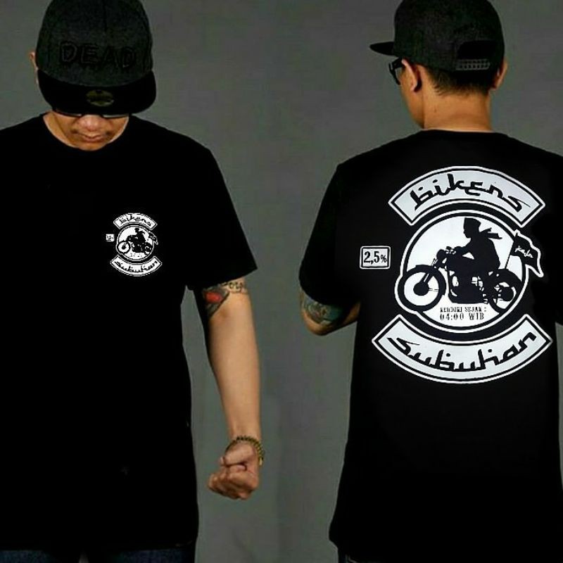 kaos bikers subuhan kaos santri kaos dakwah L XL XXL SABLON PLASTISOL AWET BANGET