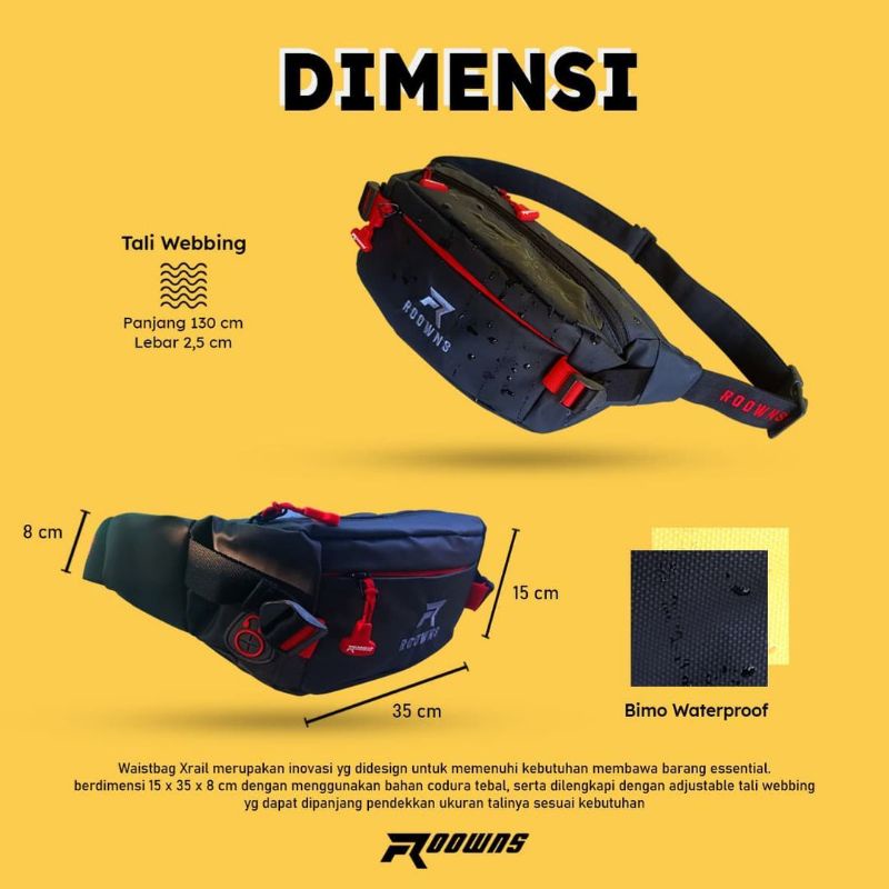 &quot;waistbag rekomen&quot; tas kerja -- TAS SELEMPANG PRIA-Tas Bahu &quot;full waterproof&quot; roowns series 270