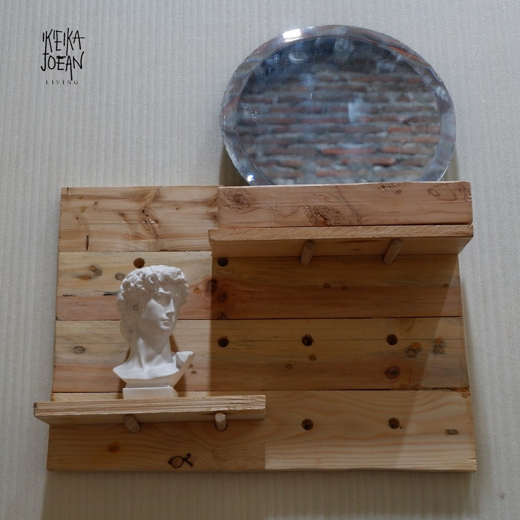 Pegboard Kayu Wall Organizer Aesthethic Rak Ambalan Serbaguna