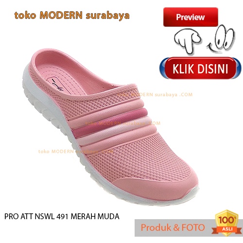 PRO ATT NSWL 491 MERAH MUDA Sepatu Sandal Wanita Karet