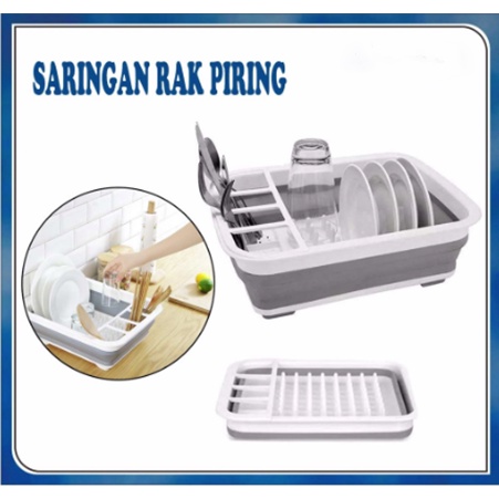 Dish Drainer Rak Piring LIPAT Serbaguna / Rak Pengering Piring / Rak Cuci Piring Foldable