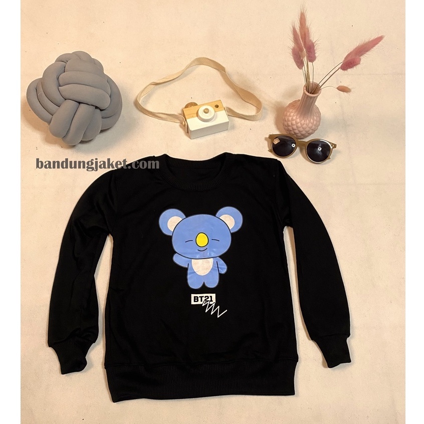 SWEATER ANAK CREW NECK BT21W PANDA // SWEATER BASIC ANAK BTS KOREA KEREN