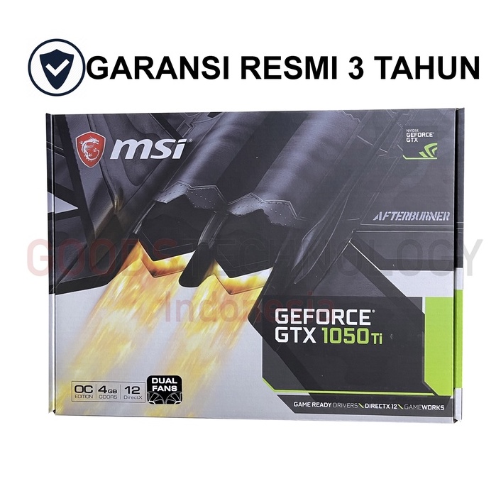 MSI GeForce GTX 1050 Ti 4GB OC DDR5 DUAL FAN 1050Ti