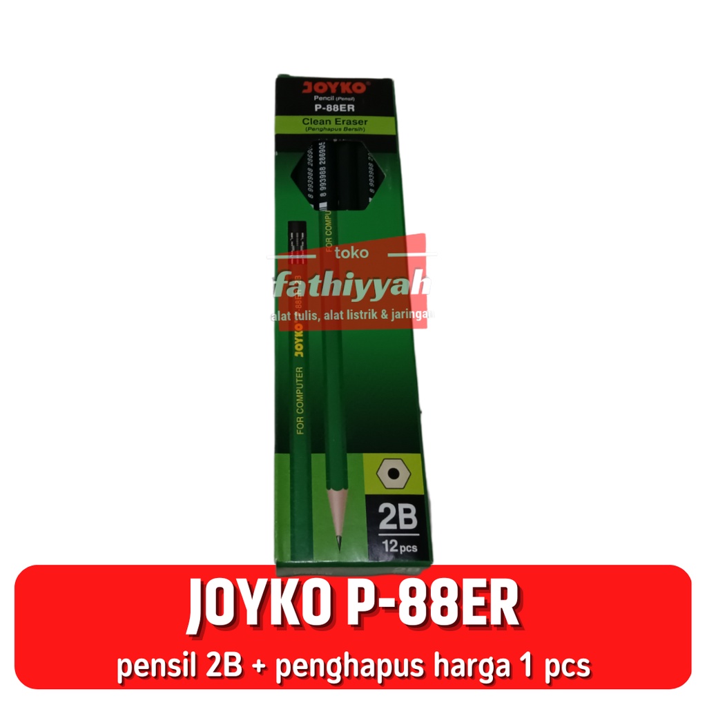 

PENSIL TULIS KAYU 2B JOYKO P - 88ER P88ER P88 ER DENGAN PENGHAPUS KOMPUTER