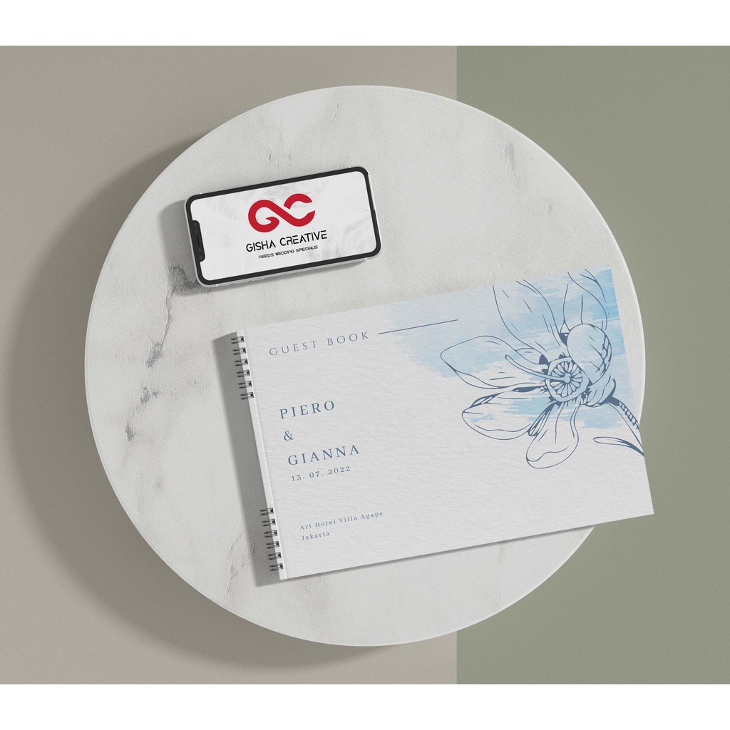 BUKU TAMU PERNIKAHAN HARD COVER & SOFT COVER DESIGN CUSTOM JILID SPIRAL MURAH DEPOK