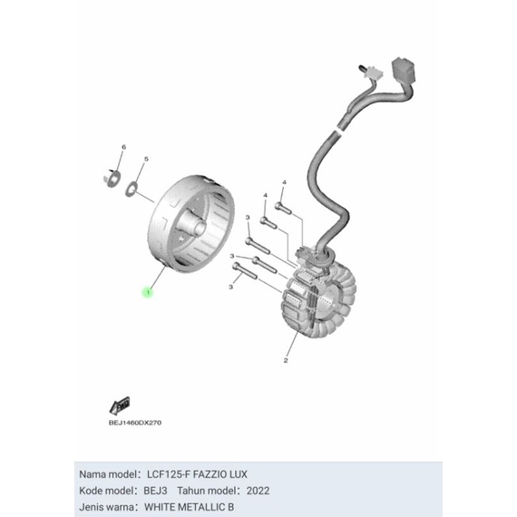 MANGKOK MAHNIT MAGNET FAZZIO FAZIO FREEGO ASLI ORI YAMAHA B5D H1450 00