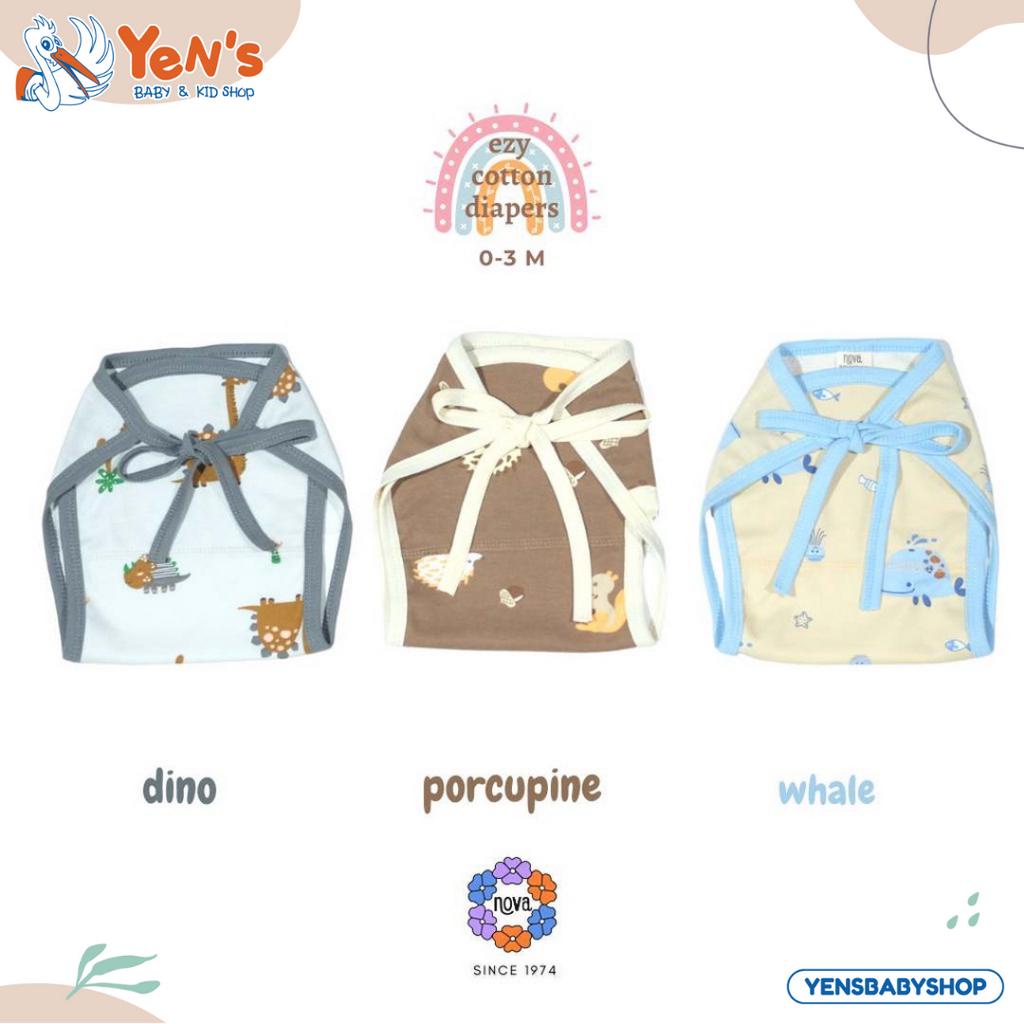 Nova Ezy Cotton Diaper Set Popok Kain Bayi Animal Planet Series Isi 3 Pcs