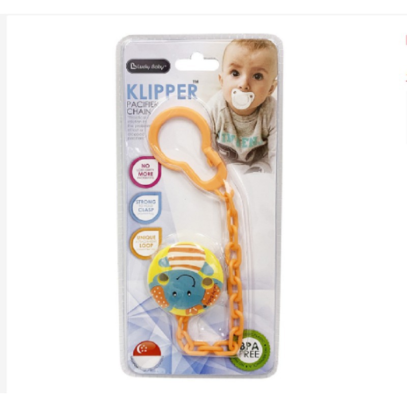 Lucky Baby Klipper Pacifier Chain Elephant  LB9415