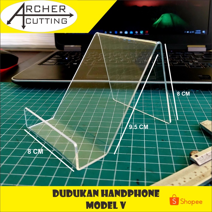 STAND HP DUDUKAN HANDPHONE PHONE HOLDER AKRILIK TIPE V