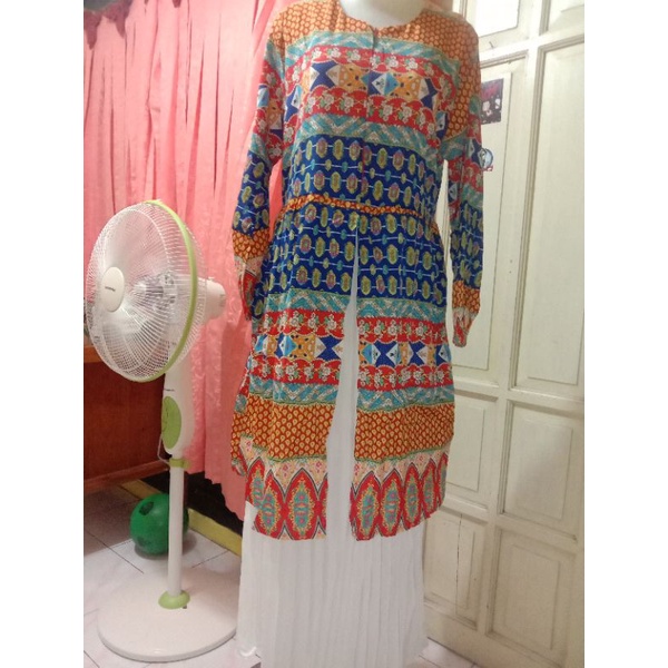 gamis plisket putih batik cantik murah busui ld 104