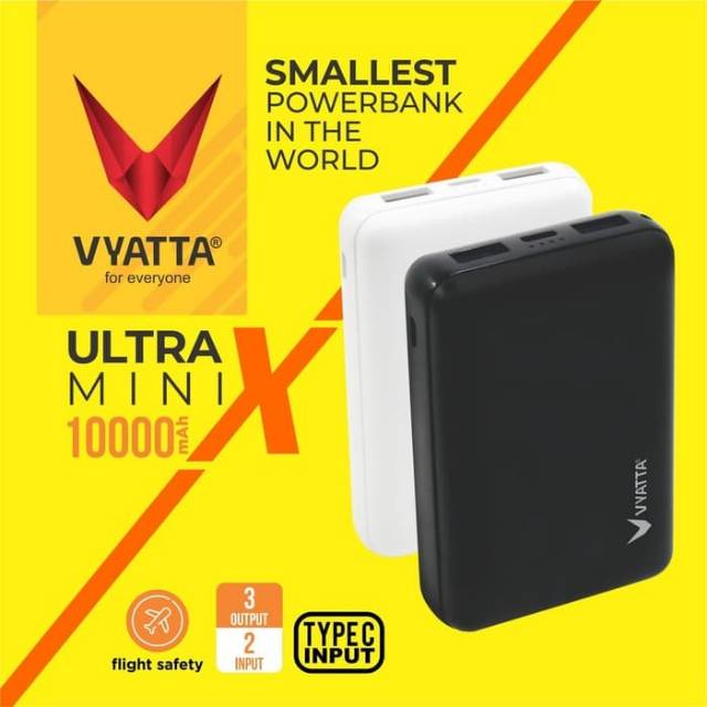 VYATTA ULTRAMINI X POWER BANK 10000 MAH - 12 BULAN GARANSI TANPA BATAS - Putih