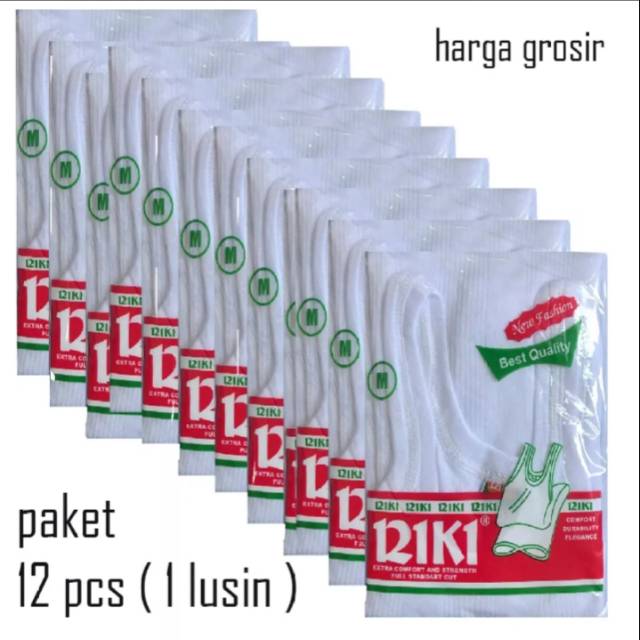 12 PCS Singlet Riki Pria Laki-Laki / Kaos Kutang Pria Laki / Singlet Murah Berkualitas