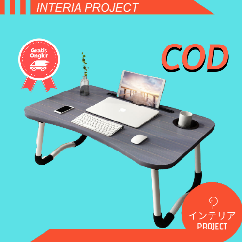 NWDESK Stand Meja Laptop Lipat Foldable Notebook Desk Table Black/Brown 7RTB05BR